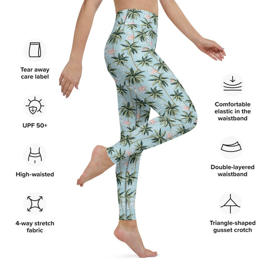 Womens Tropical Flamingo Yoga Leggings - One Revolver Surfboards