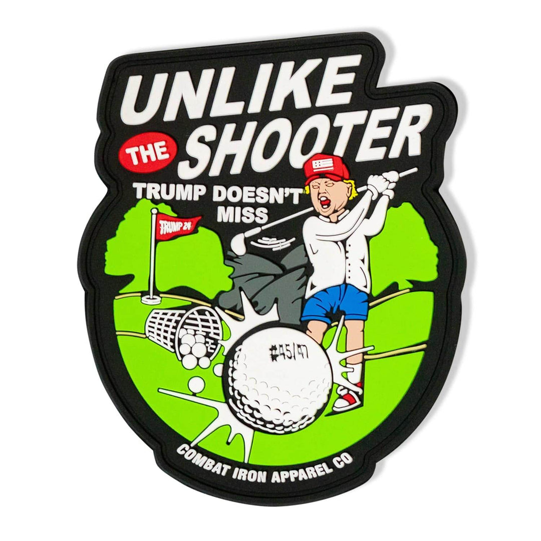 Unlike The Shooter Trump Doesn't Miss Golf Edition PVC Patch - One Revolver Surfboards