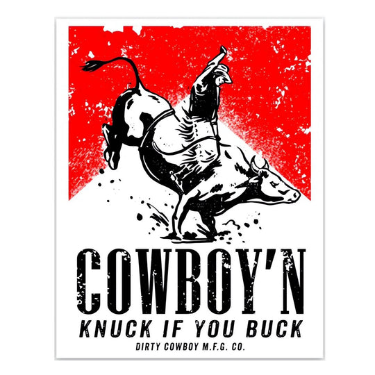 Cowboy'n Knuck If You Buck Rodeo Decal - One Revolver Surfboards