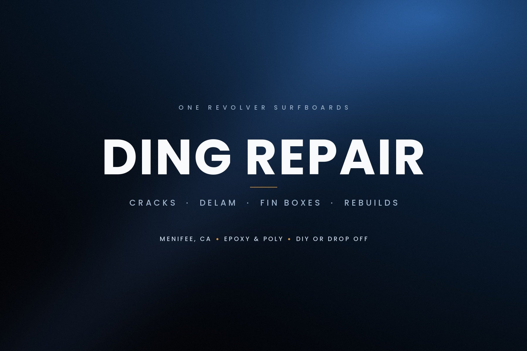 Surfboard ding repair supplies and service at One Revolver Surfboards in Menifee, California