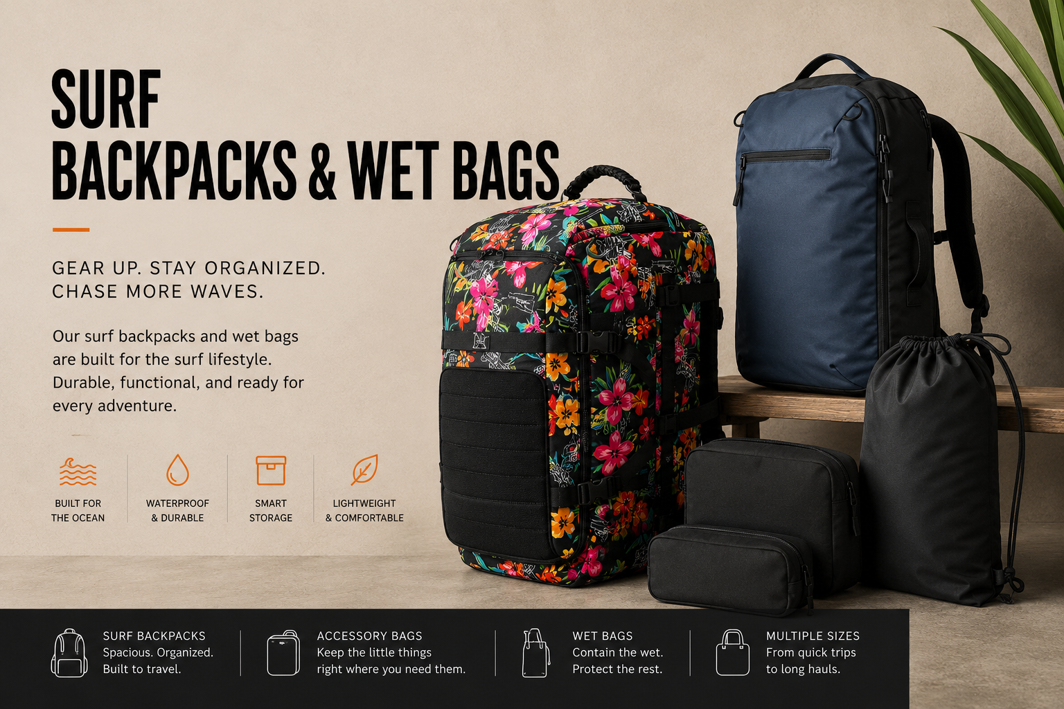 Surf Backpacks & Wet Bags – Waterproof Gear Storage - One Revolver Surfboards