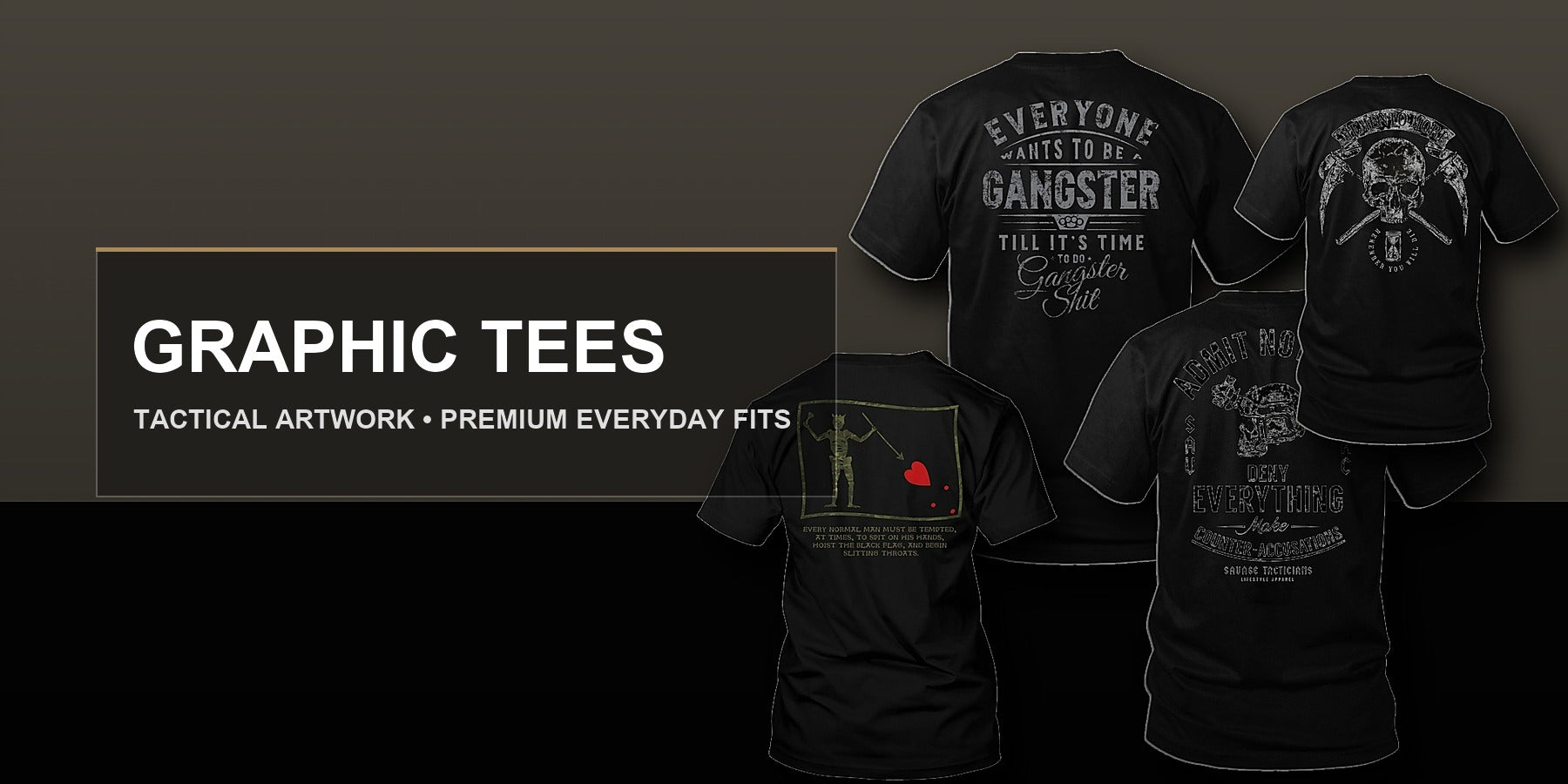 Savage Tacticians graphic tees collection banner