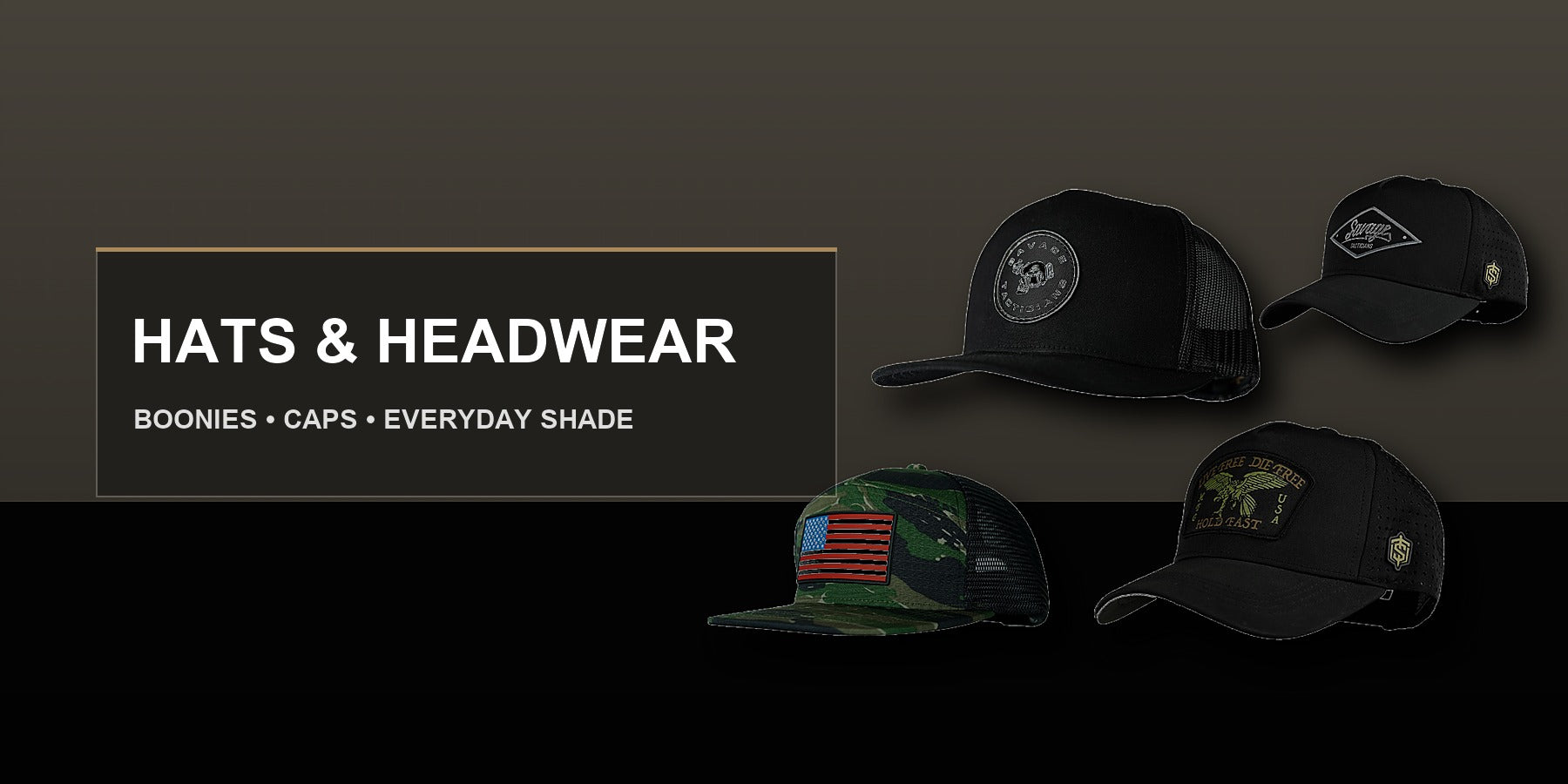 Savage Tacticians hats and headwear banner