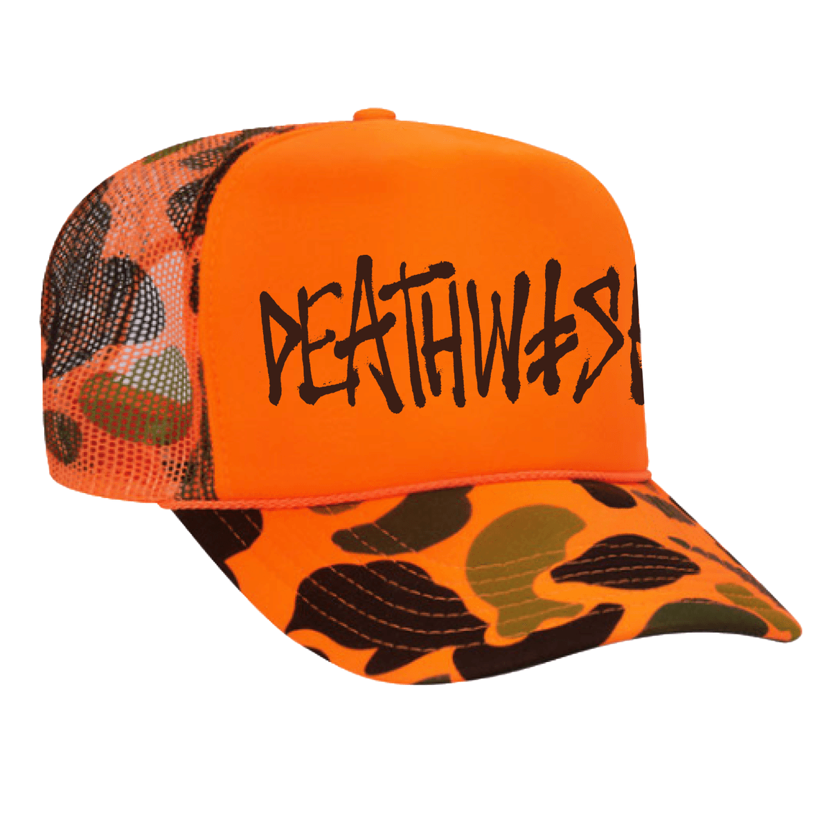 Deathwish OG Deathspray Orange Camo Trucker Hat - One Revolver Surfboards