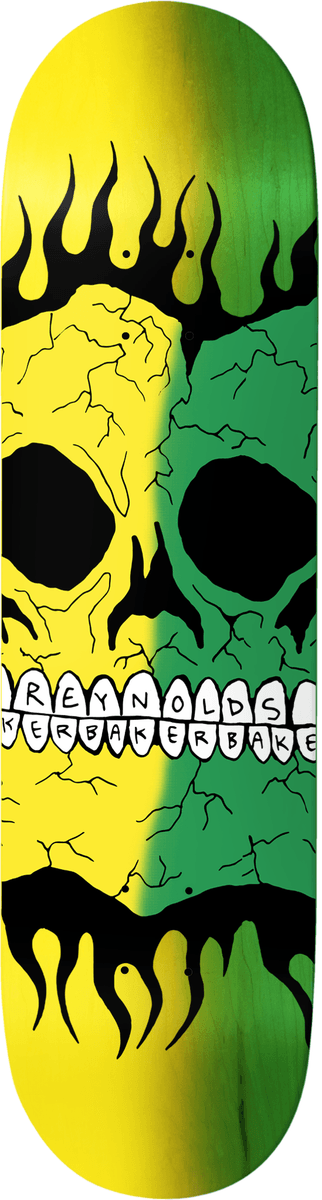 Baker Reynolds Rasta Skull 8.38” Skateboard Deck - One Revolver Surfboards