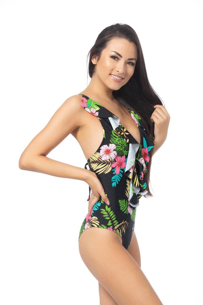 BLACK TROPICAL ONE PIECE - One Revolver Surfboards