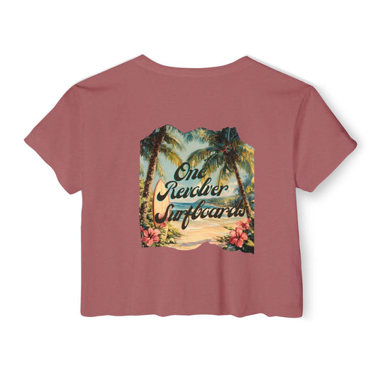 Tropical Dream Crop Tee – Women’s Surf-Inspired Crop Top - One Revolver Surfboards