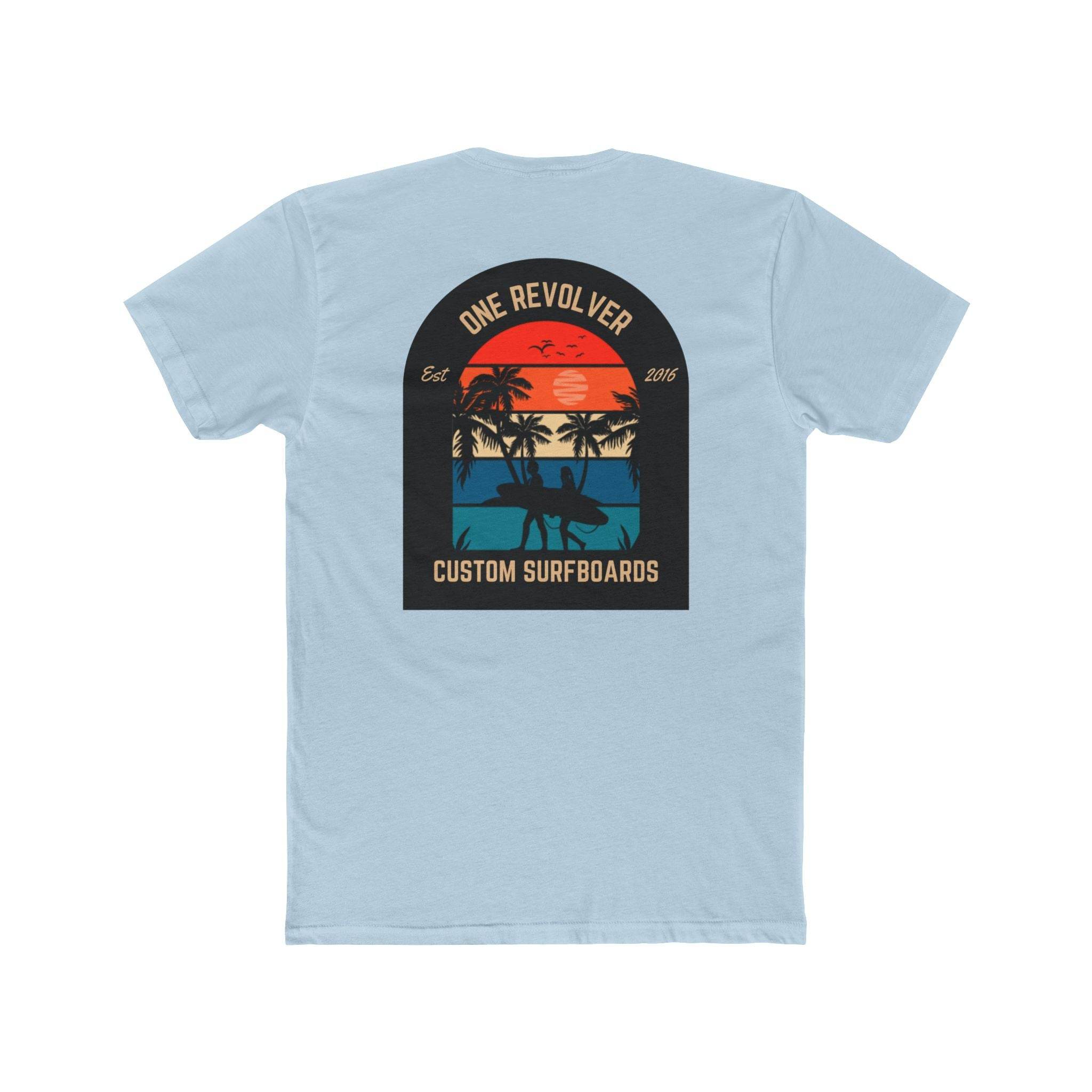 One Revolver Sunset Palm Tee – Unisex Cotton Crew Surf T-Shirt - One Revolver Surfboards