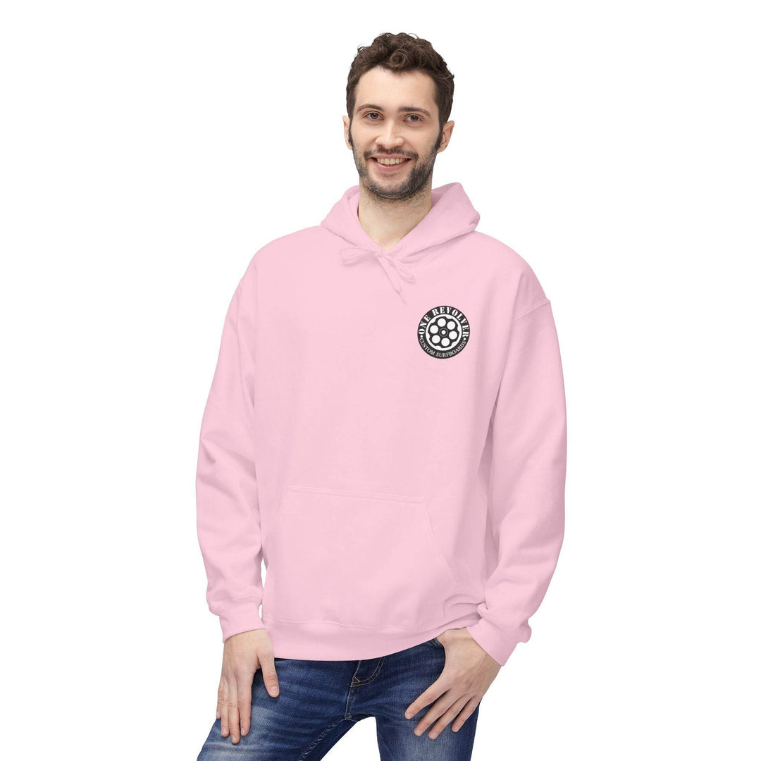 Smile Hoodie by One Revolver Surfboards – Unisex Midweight Fleece for Surf & Street - One Revolver Surfboards