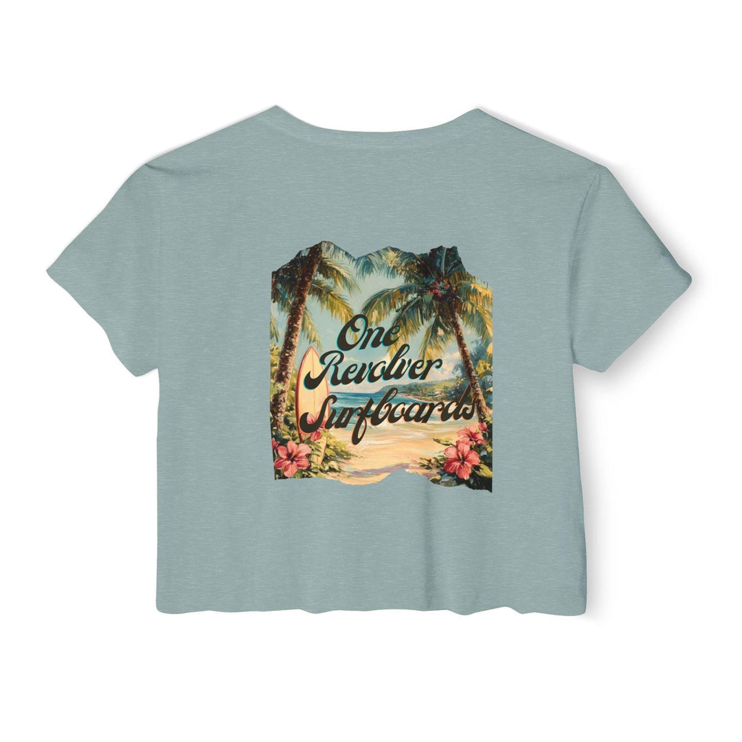 Tropical Dream Crop Tee – Women’s Surf-Inspired Crop Top - One Revolver Surfboards