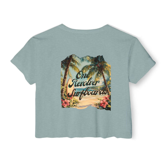 Tropical Dream Crop Tee – Women’s Surf-Inspired Crop Top - One Revolver Surfboards