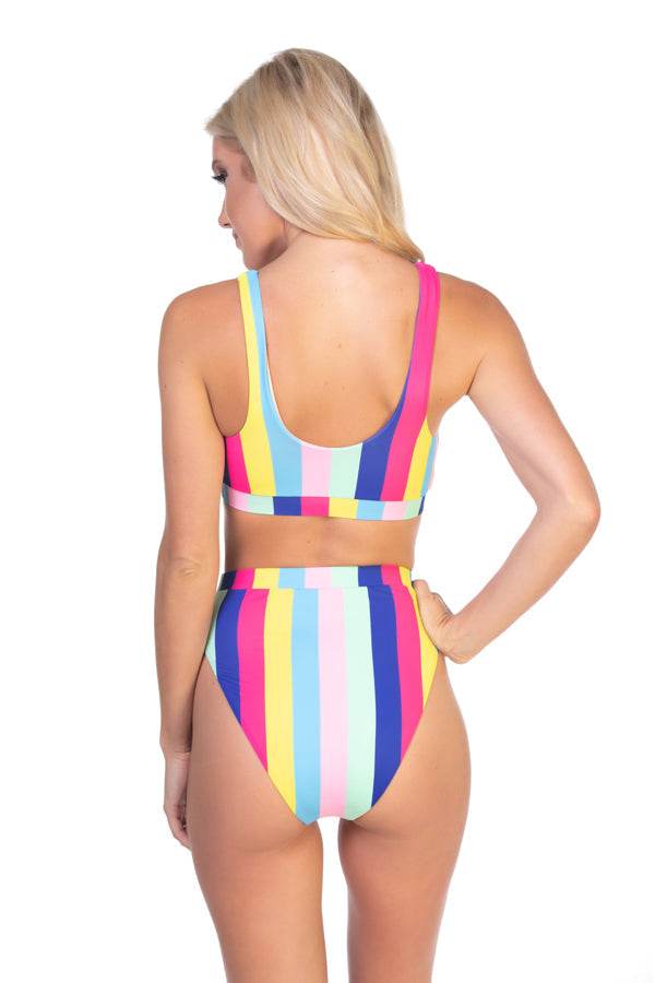 RAINBOW STRIPE STRETCH-KNIT BIKINI SET - One Revolver Surfboards