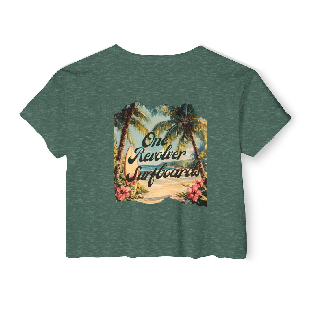 Tropical Dream Crop Tee – Women’s Surf-Inspired Crop Top - One Revolver Surfboards