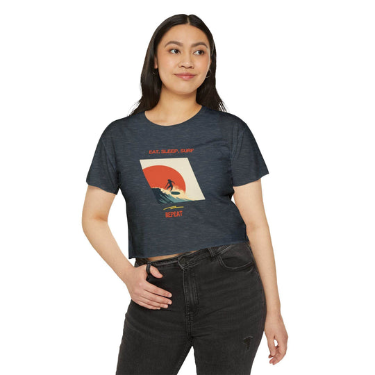 Surfer Girl Sunset Crop Top – Boho Beach Style - One Revolver Surfboards