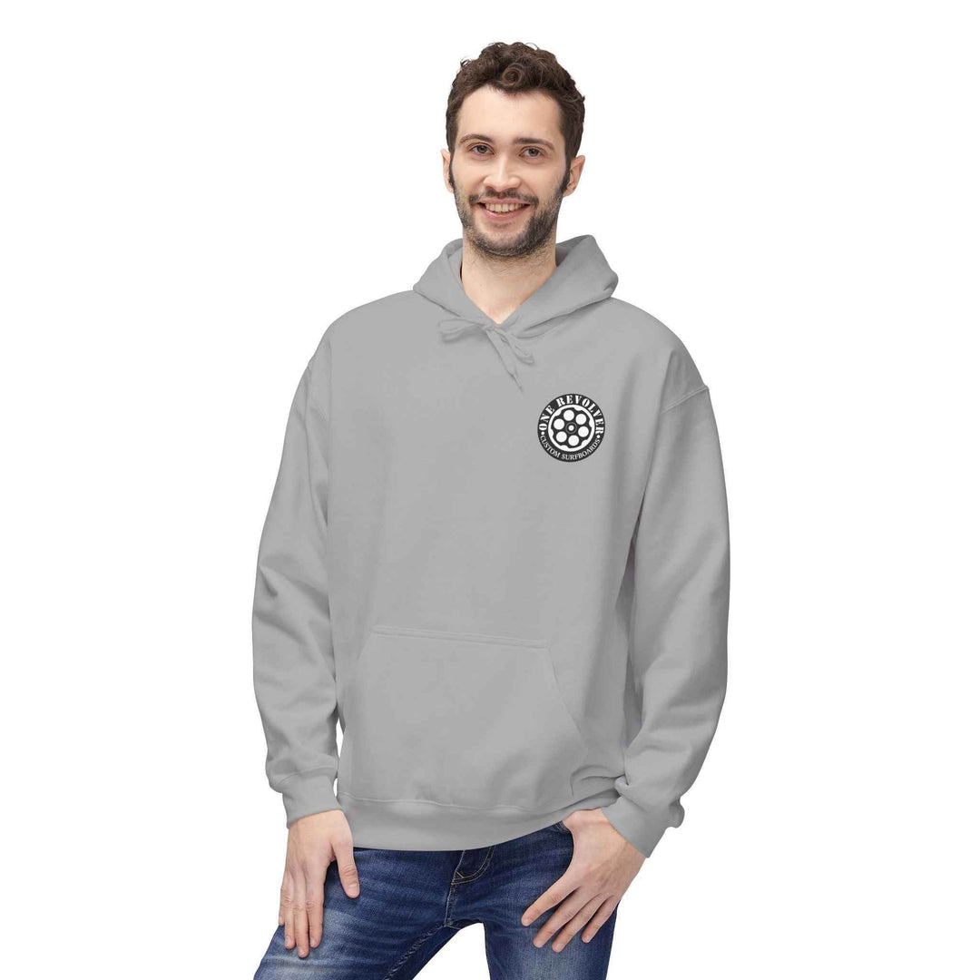 Smile Hoodie by One Revolver Surfboards – Unisex Midweight Fleece for Surf & Street - One Revolver Surfboards