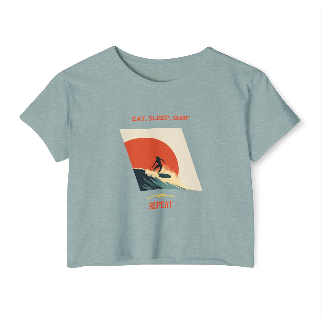 Surfer Girl Sunset Crop Top – Boho Beach Style - One Revolver Surfboards
