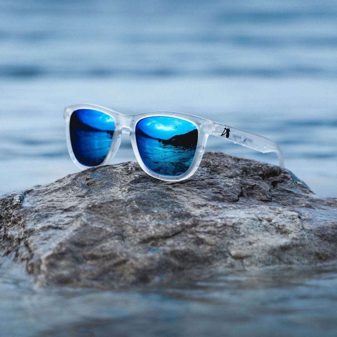 Frosted Clear - Electric Blue Lens Polarized - Essentials - One Revolver Surfboards