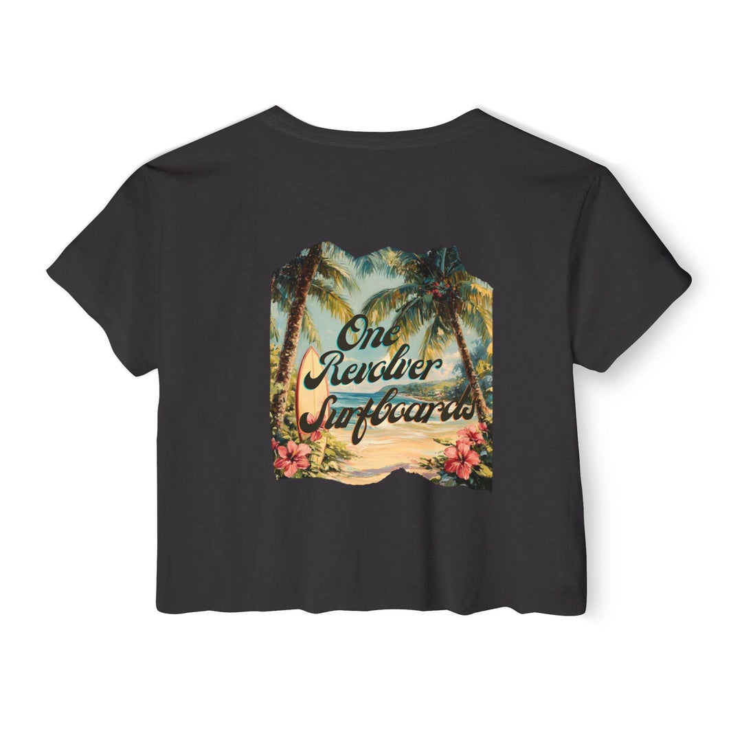 Tropical Dream Crop Tee – Women’s Surf-Inspired Crop Top - One Revolver Surfboards