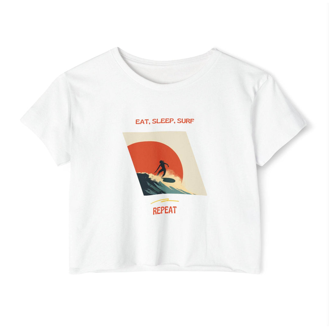 Surfer Girl Sunset Crop Top – Boho Beach Style - One Revolver Surfboards