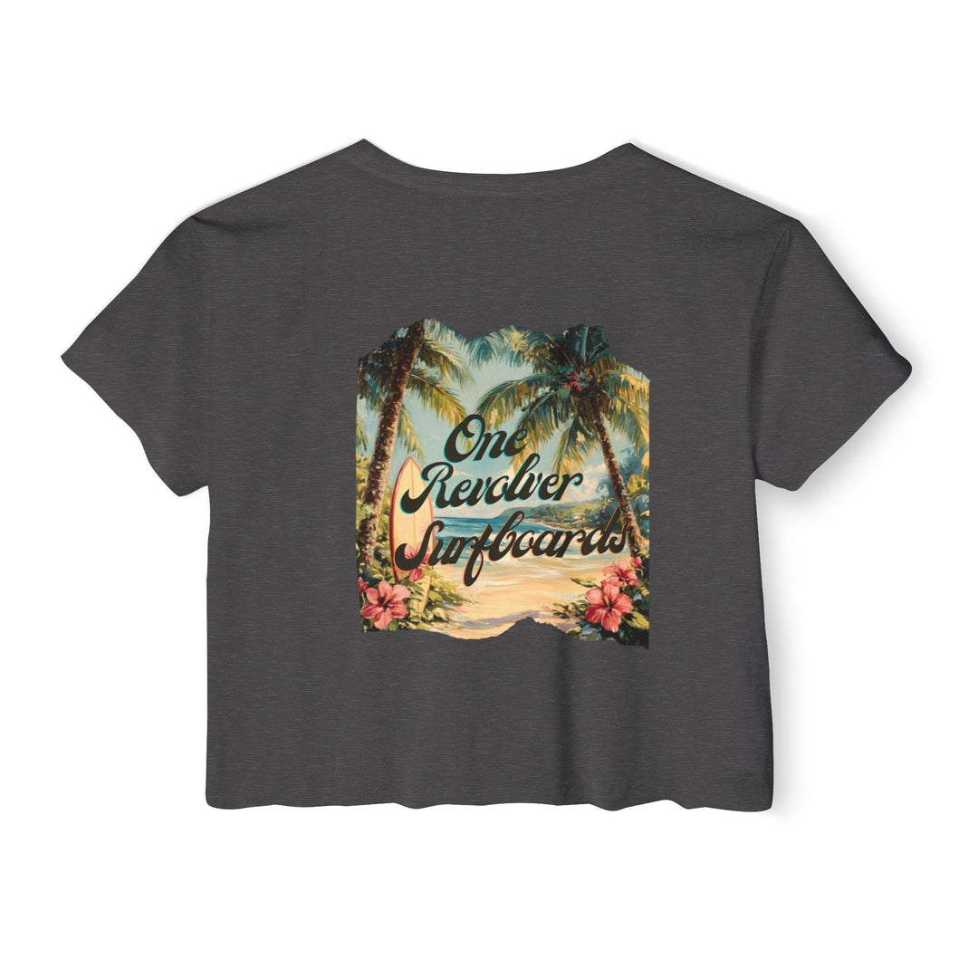 Tropical Dream Crop Tee – Women’s Surf-Inspired Crop Top - One Revolver Surfboards