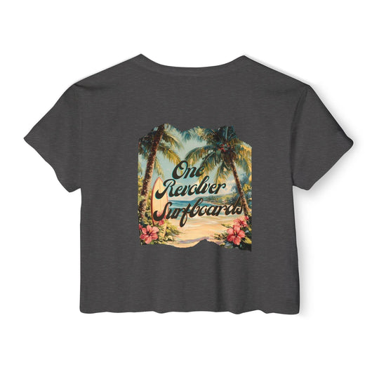 Tropical Dream Crop Tee – Women’s Surf-Inspired Crop Top - One Revolver Surfboards