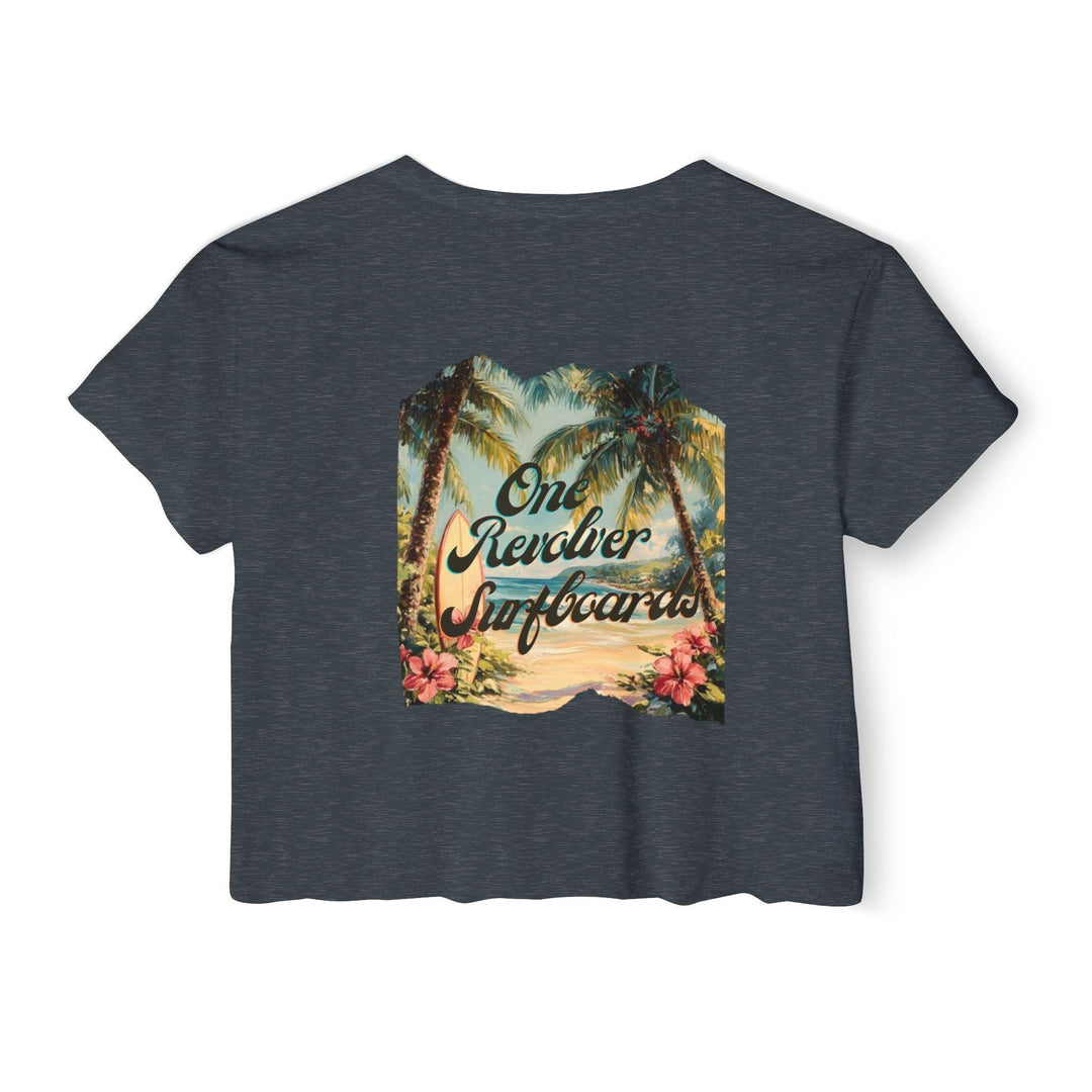 Tropical Dream Crop Tee – Women’s Surf-Inspired Crop Top - One Revolver Surfboards