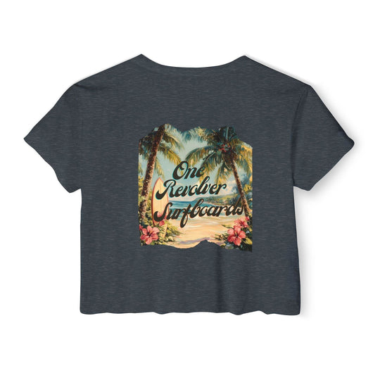 Tropical Dream Crop Tee – Women’s Surf-Inspired Crop Top - One Revolver Surfboards
