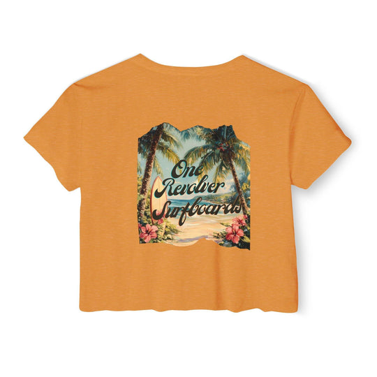Tropical Dream Crop Tee – Women’s Surf-Inspired Crop Top - One Revolver Surfboards