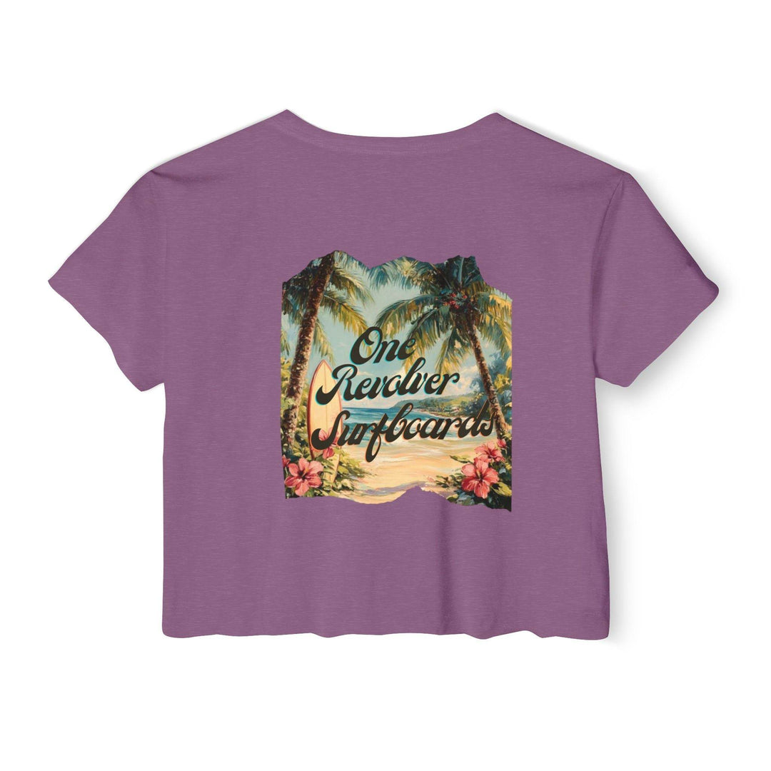 Tropical Dream Crop Tee – Women’s Surf-Inspired Crop Top - One Revolver Surfboards