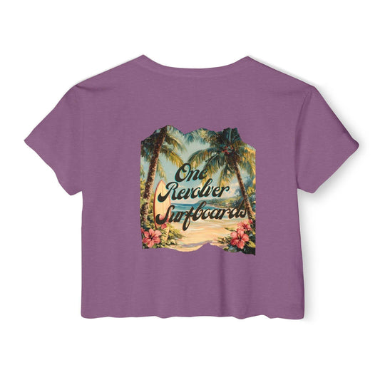 Tropical Dream Crop Tee – Women’s Surf-Inspired Crop Top - One Revolver Surfboards
