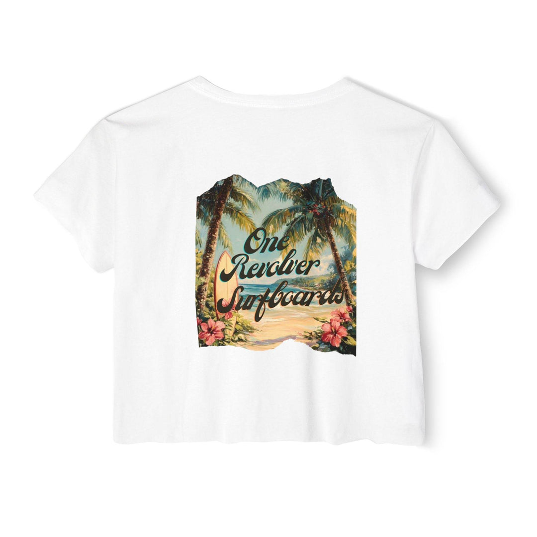 Tropical Dream Crop Tee – Women’s Surf-Inspired Crop Top - One Revolver Surfboards