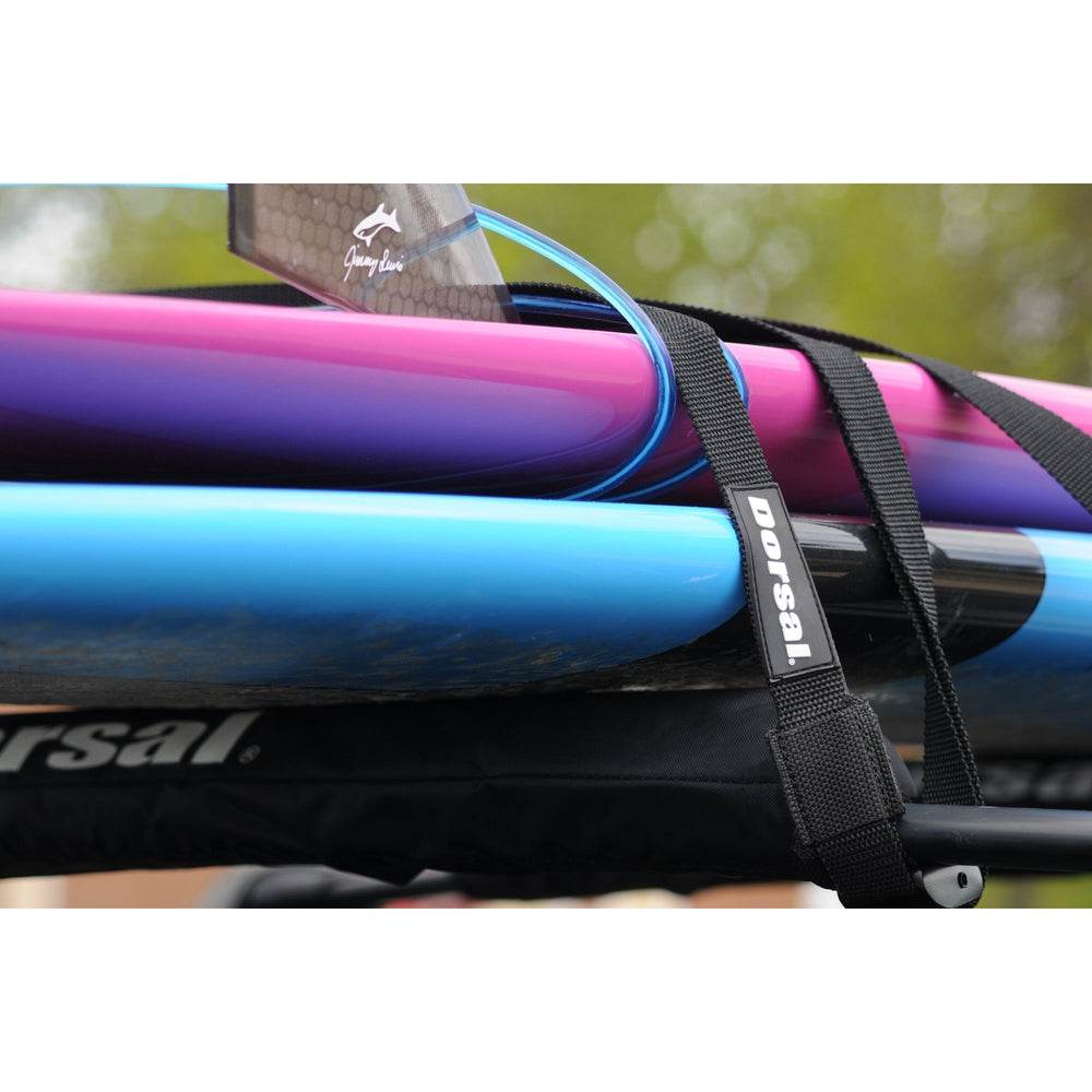 DORSAL Sunguard (No Fade) Aero Roof Rack Pads and 15 ft Straps - Pack of 4 for Car Surfboard Kayak SUP Snowboard - One Revolver Surfboards