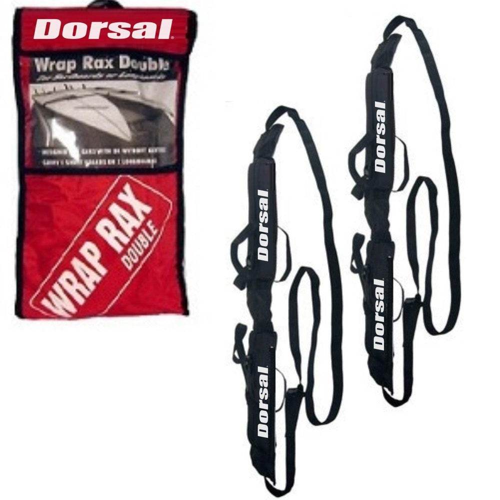 DORSAL Wrap Rax Double Surfboard Soft Roof Rack Pads with Straps - Pack of 2 Corrosion Resistant Buckles, Universal Fit, Trucks SUVs - Longboards, Short Boards, SUP, Soft Tops - One Revolver Surfboards
