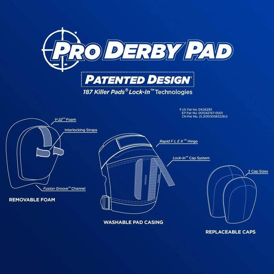 187 Killer Pads Pro Derby Knee Pad (sold as pair) - One Revolver Surfboards