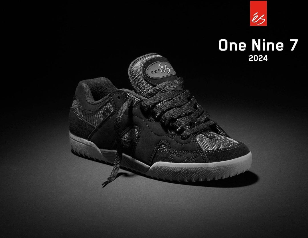 éS One Nine 7 Black / Grey Skateboard Shoes - One Revolver Surfboards