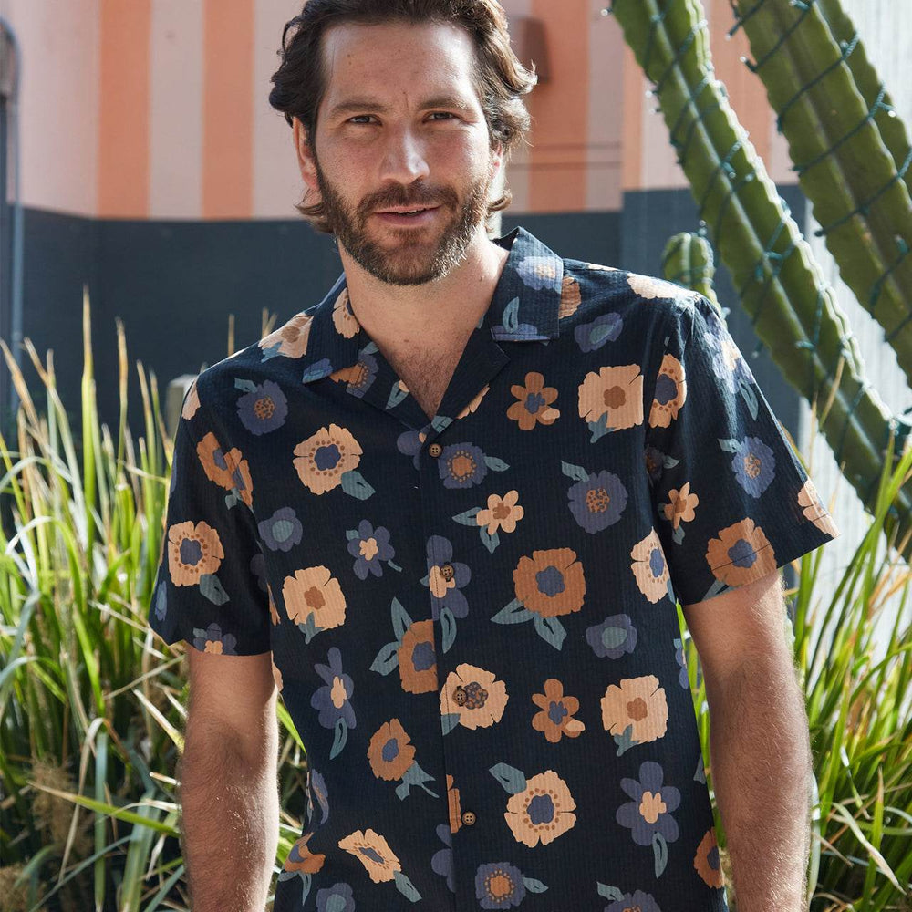 Kai Printed Seer Sucker Shirt - One Revolver Surfboards