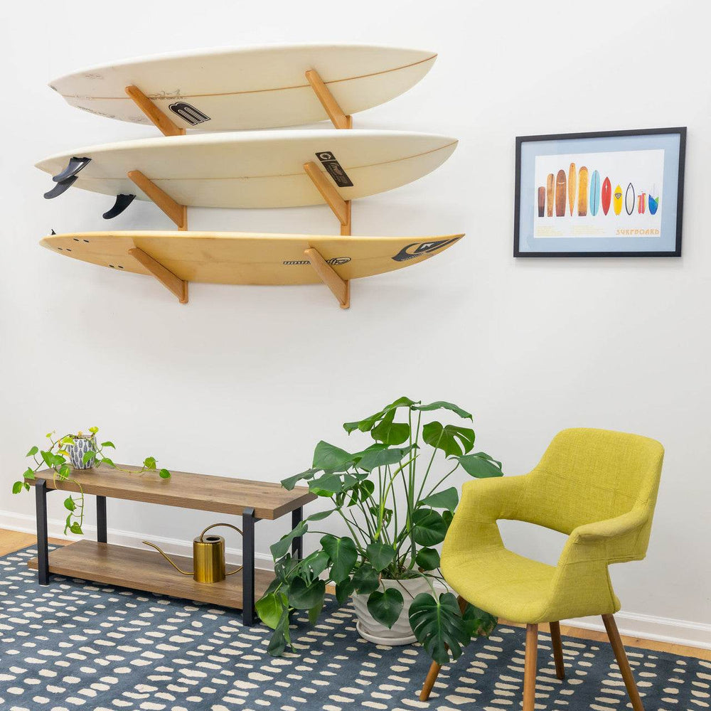 TidyTimber Surfboard Storage Wood Rack | Holds 3 Surfboards - One Revolver Surfboards