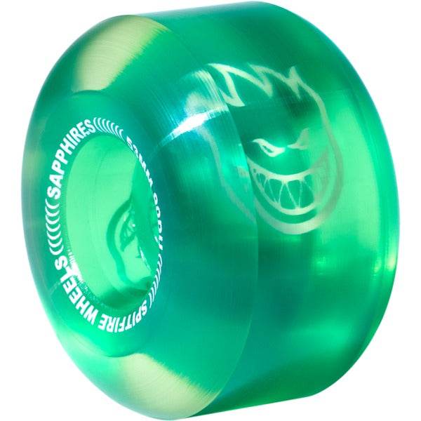 SPITFIRE SAPPHIRES CLEAR GREEN 53MM 90A SKATEBOARD WHEELS - One Revolver Surfboards