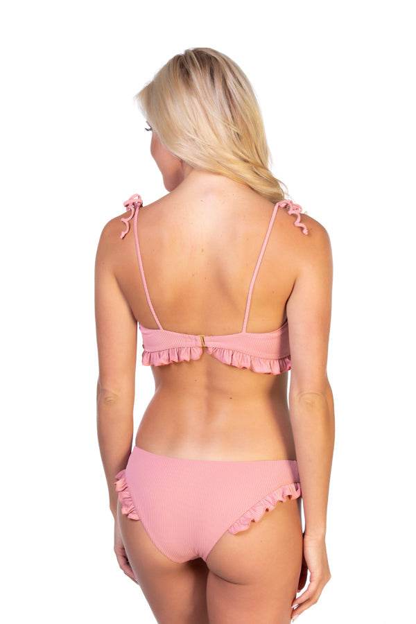 RIBBED SOLID PEACH BIKINI SET - One Revolver Surfboards