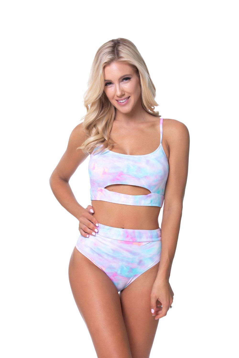 TIE DYE HIGH WAIST BIKINI SET - One Revolver Surfboards