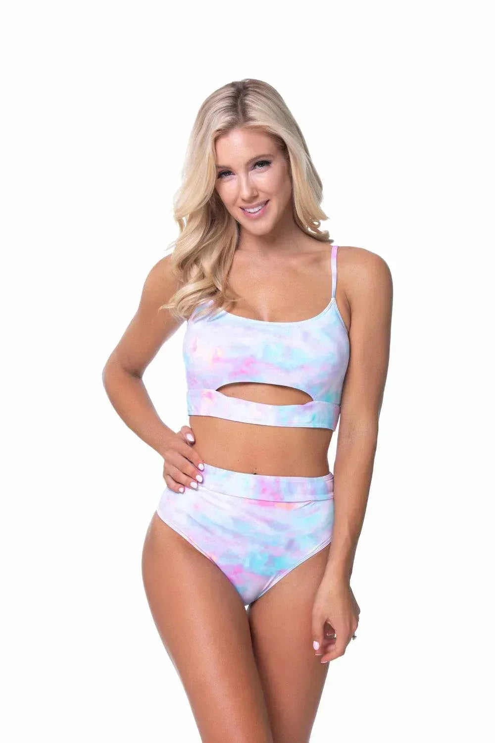 TIE DYE HIGH WAIST BIKINI SET - One Revolver Surfboards