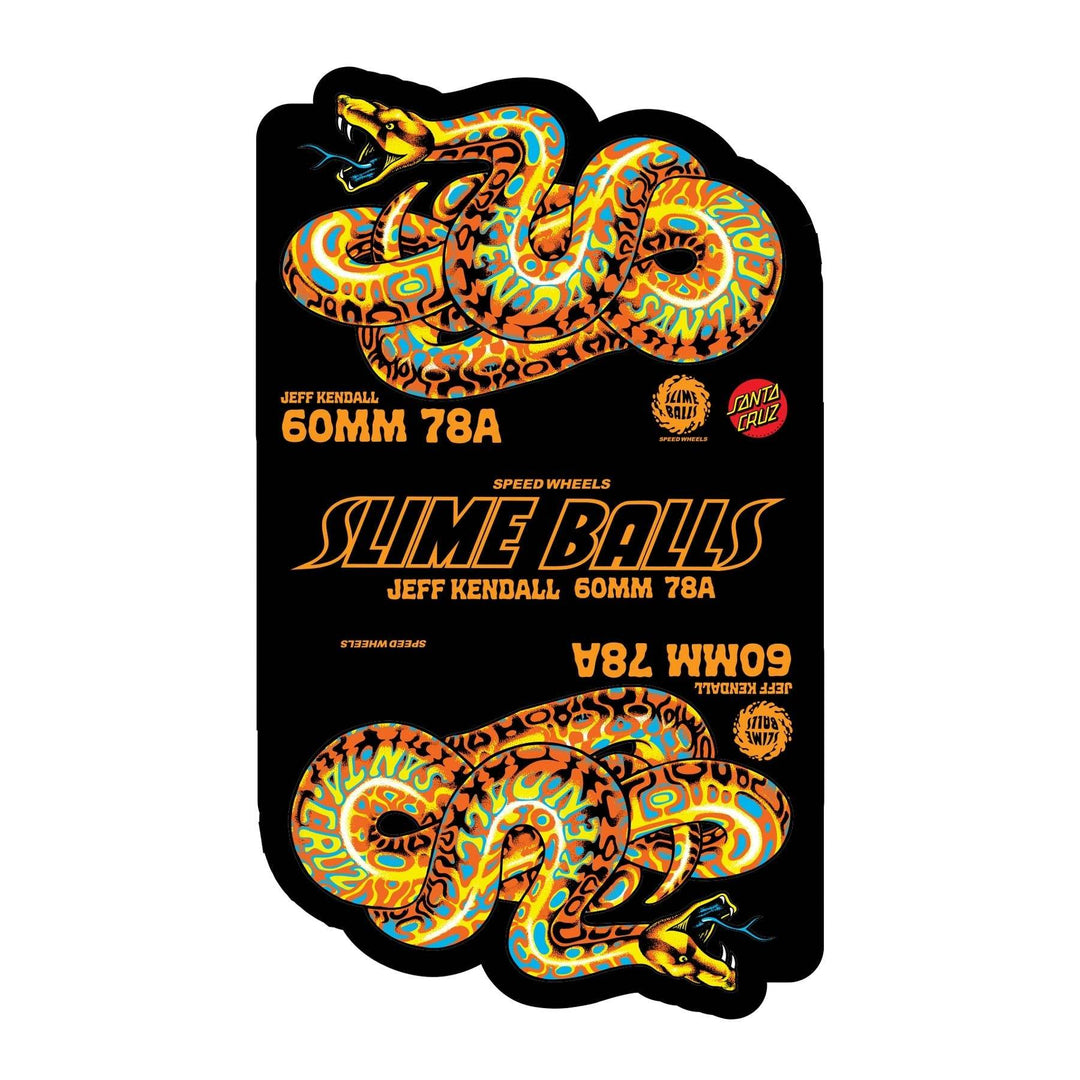 Slime Balls Jeff Kendall Snake Yellow 60mm 78a Skateboard Wheels - One Revolver Surfboards