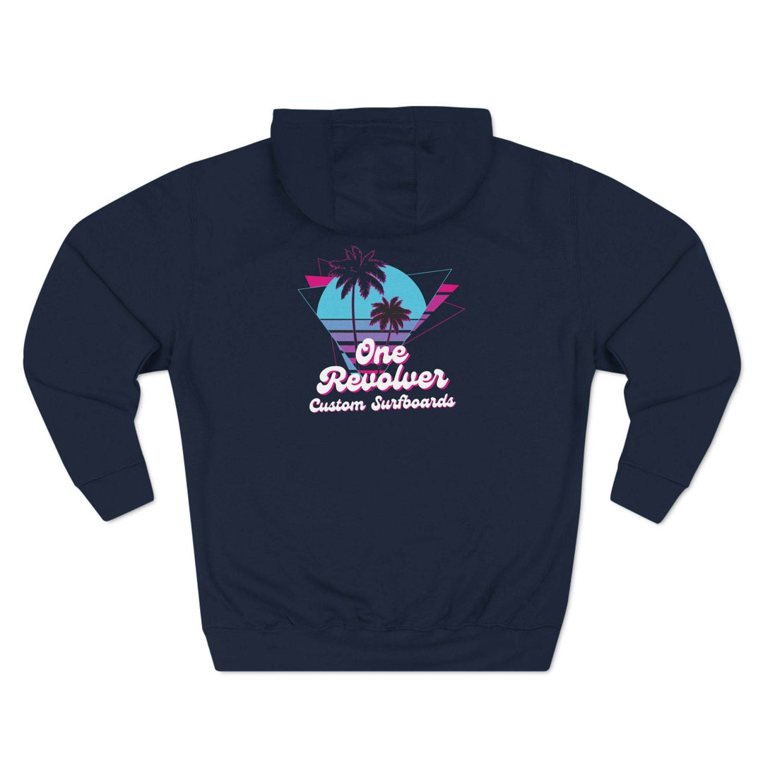 80's Surf Style Hoodie – One Revolver Fleece Pullover - One Revolver Surfboards