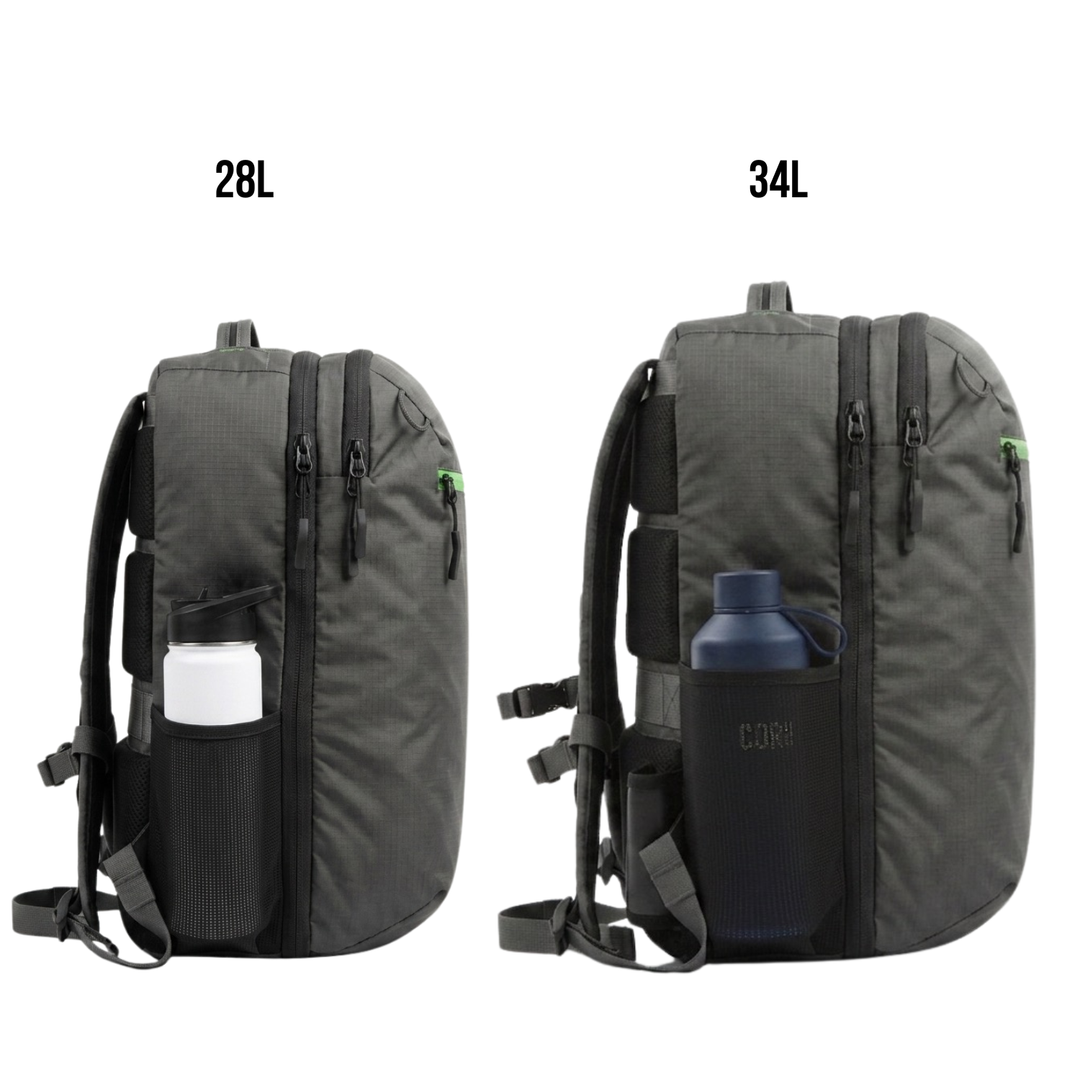 Island Hopper 2.0 Travel Backpack – New Matte Black | Lightweight Waterproof 28L &amp; 34L