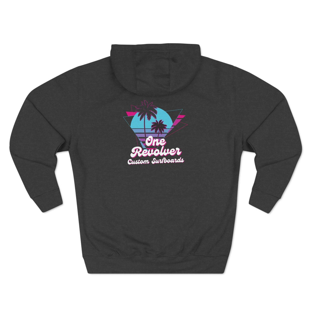 80's Surf Style Hoodie – One Revolver Fleece Pullover - One Revolver Surfboards