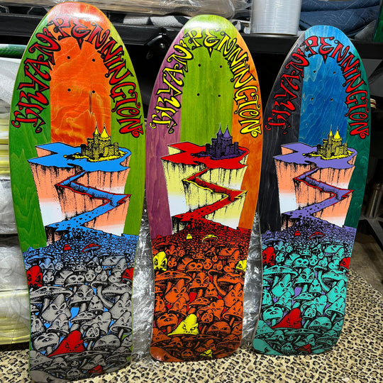 BBC Bryan Pennington Marching Mushrooms ONE OF A KIND Deck 9.5”x30” HAND-PAINTED (1 of 1)