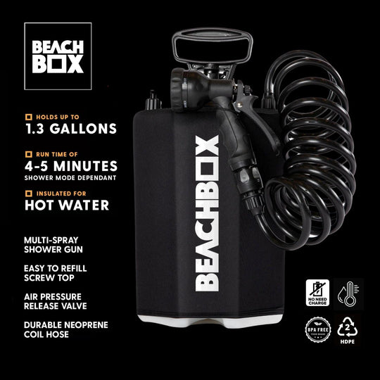 One Revolver Surfboards - BeachBox Portable Camping Shower Tank - Black