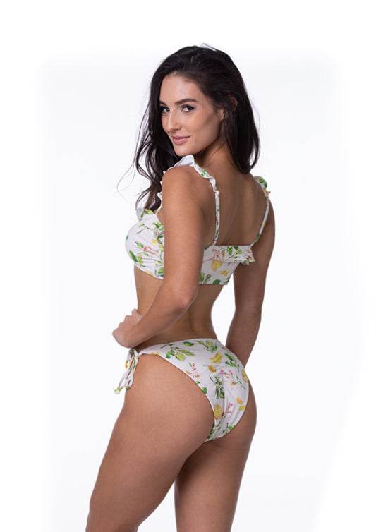 LEMON PRINT RUFFLE TRIM BIKINI SET - One Revolver Surfboards