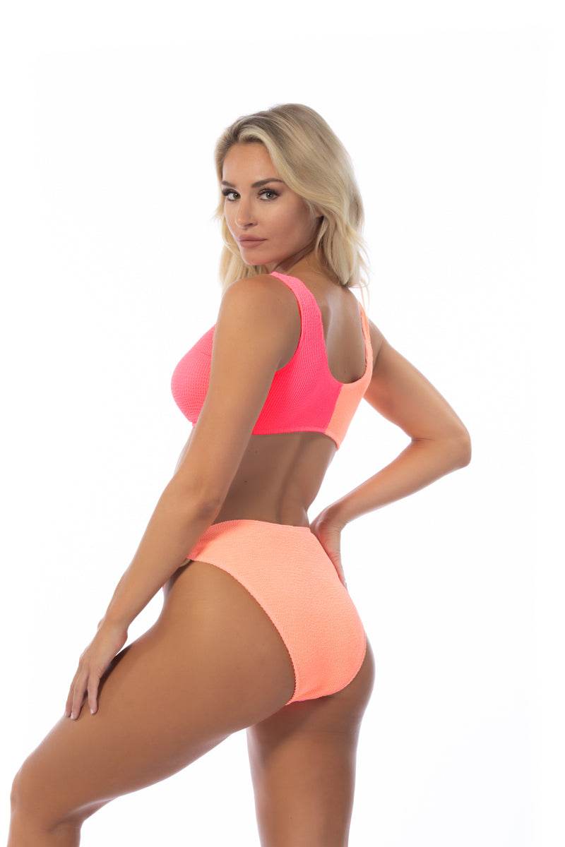 TEXTURED TWO TONE RING ACCENT BIKINI SET - One Revolver Surfboards