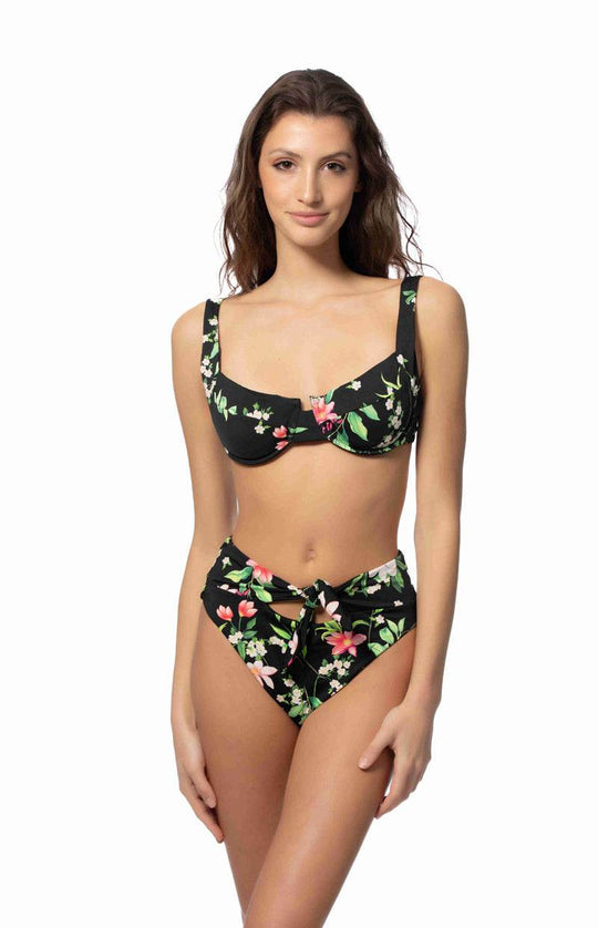 FLORAL UNDERWIRE TIE WAIST BIKINI SET - One Revolver Surfboards